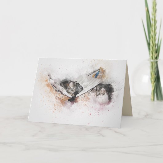 wenskaart van relaxerende katten kaart (Voorkant)