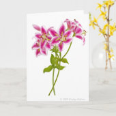 Wenskaart van Roze Tiger Lily Kaart (Gele Bloem)
