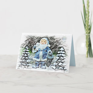 wenskaart van santa claus feestdagen kaart