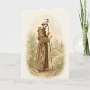 Wenskaart van Sint-Franciscus met gebed Kaart