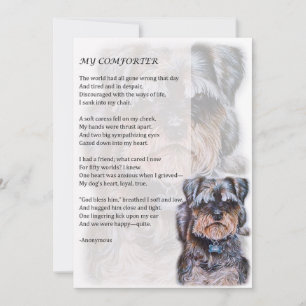 wenskaart van Terrier Dog Comforter Poem Kaart