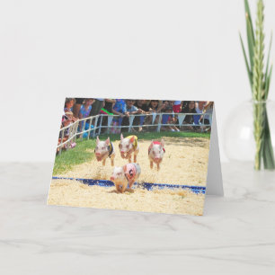 Wenskaart van vliegende varkens kaart