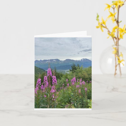 Wenskaart van vuurweed kaart (Gele Bloem)