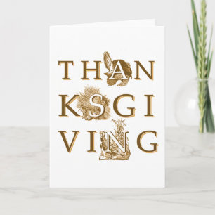 Wenskaart Victoriaans Thanksgiving Feestdagen Kaart