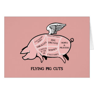 Wenskaart vliegende varkenssnijwonden
