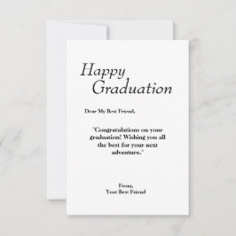 Wenskaart voor afstuderen bedankkaart