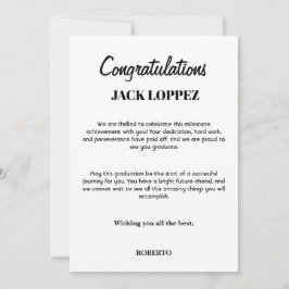 Wenskaart voor afstuderen bedankkaart