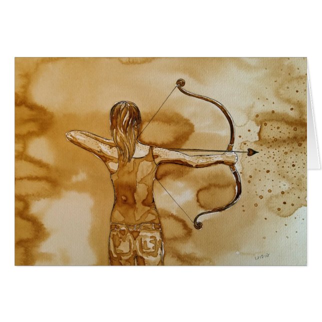 wenskaart voor boogmeisjes (Voorkant Horizontaal)