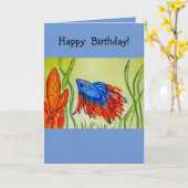 Wenskaart voor het schilderen van blauwe Waterverf Kaart (Gele Bloem)