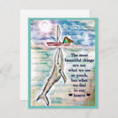 Wenskaart voor het schilderen van walvisoceanen pe (Voorkant / Achterkant)