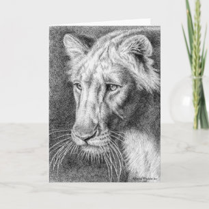 Wenskaart voor het tekenen van een Leeuwin-pen Kaart