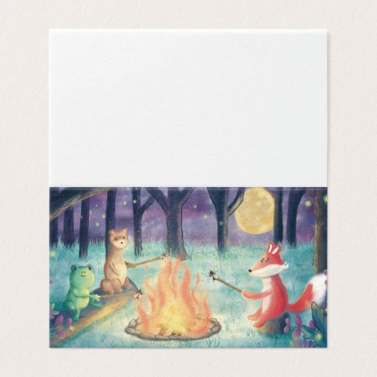 Wenskaart voor houtbedekking kaart (Buitenkant ongevouwen)