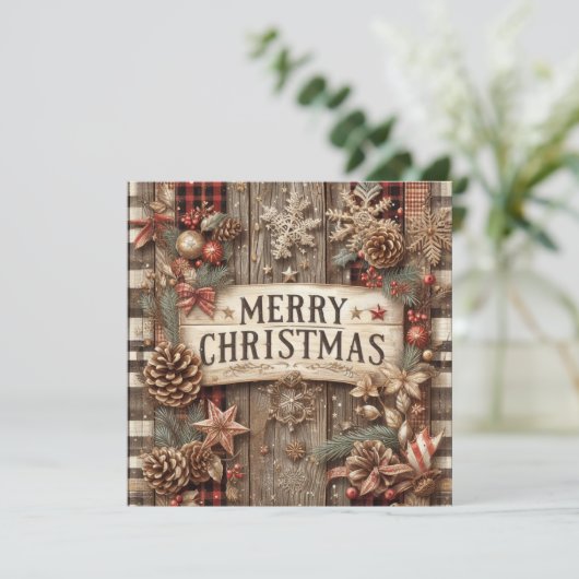 Wenskaart voor kerstmis in het land feestdagenkaart (Staand voorkant)