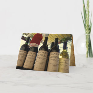 Wenskaart voor kerstwijn. feestdagen kaart