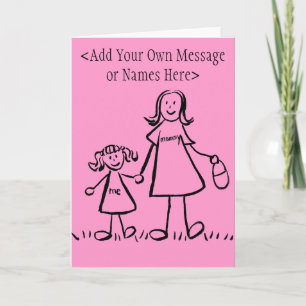Wenskaart voor mama en mij (Bericht aanpassen) Kaart