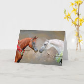 Wenskaart voor paardenpestwedstrijden in Arabië Kaart (Gele Bloem)