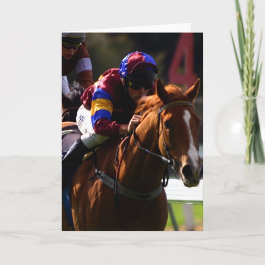 Wenskaart voor paardenrennen kaart (Voorkant)