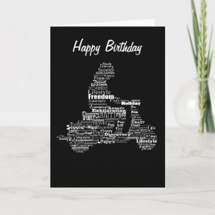 Wenskaart voor scooter woord collage kaart