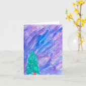 Wenskaart winterbomen kaart (Gele Bloem)