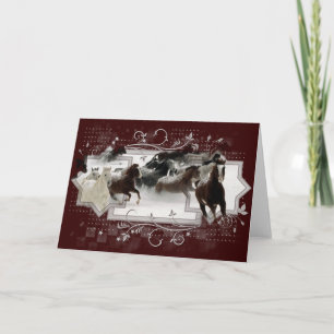 Wenskaart winterpaarden kaart