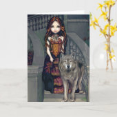 wenskaart "Wolf Countess" Kaart (Gele Bloem)