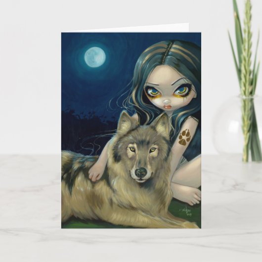 wenskaart "Wolf Moon" Kaart (Voorkant)