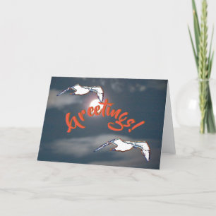 Wenskaart - zeemeeuw groet kaart