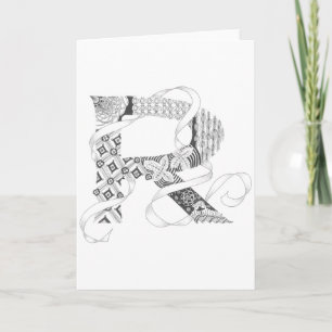 Wenskaart - Zenletter "R" Notitiekaartje