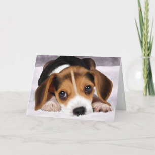 Wenskaarten - Beagle Puppy Bedankkaart
