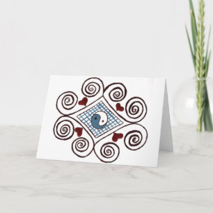 Wenskaarten met het ontwerp van de yang swirl kaart