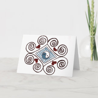 Wenskaarten met het ontwerp van de yang swirl kaart