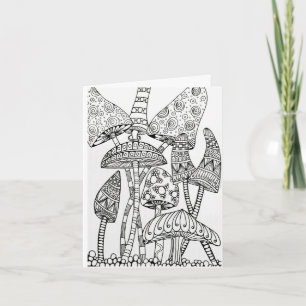 Wenskaarten - paddenstoelen Doodle Feestdagen Kaart
