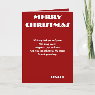 Wenskaarten voor oom kerstmis feestdagen kaart