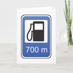 Wenskaarten voor verkeersborden van het tankstatio kaart