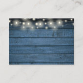 Wensput Landelijke Blauwe Slingerlichtjes Bruiloft Informatiekaartje (Achterkant)