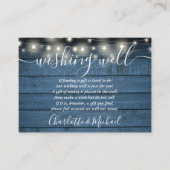 Wensput Landelijke Blauwe Slingerlichtjes Bruiloft Informatiekaartje (Voorkant)