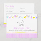 wenst baby - baby shower briefkaart (Voorkant / Achterkant)