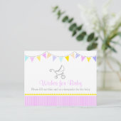 wenst baby - baby shower briefkaart (Staand voorkant)