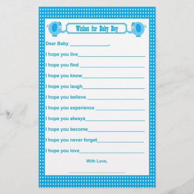wenst Baby - Baby shower Keepomwille Elephant B (Voorkant)