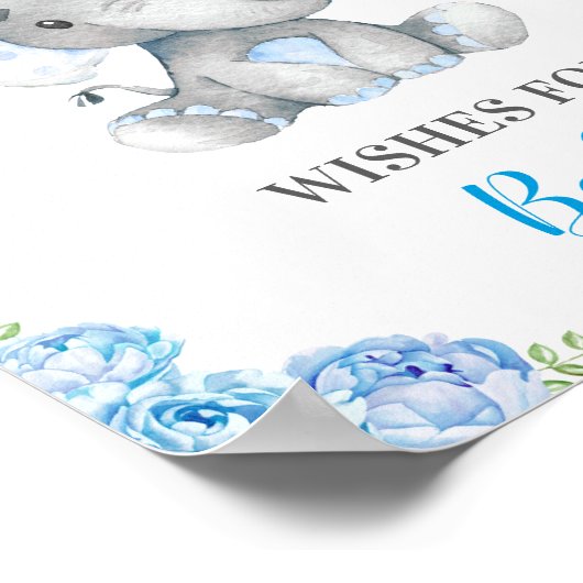 wenst Baby Elephant Baby Boy Shower Sprinkle Poster (Hoek)