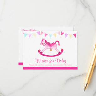 wenst baby - meisje baby shower roze advieskaart
