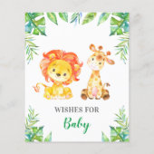 wenst Baby shower Safari Oerwoud Advice Kaarten (Achterkant)