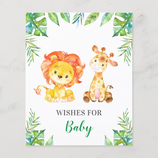 wenst Baby shower Safari Oerwoud Advice Kaarten (Achterkant)