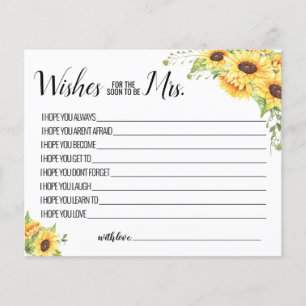 wenst dat binnenkort mevrouw Sunflower Shower Card Flyer