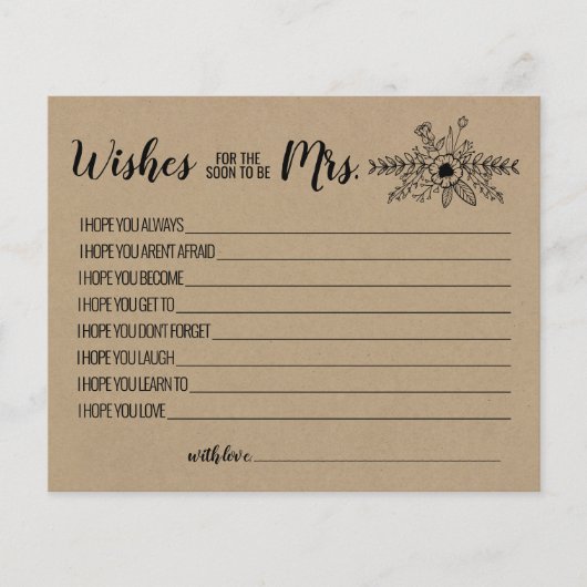 wenst dat mevrouw Advice Rustic spoedig een kaart  (Voorkant)