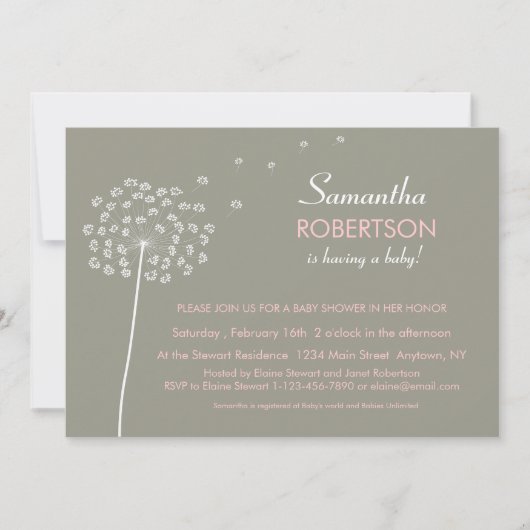 wenst een uitnodiging tot het indienen van Baby sh (Voorkant)