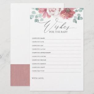 wenst het Baby - Baby shower Fun Game Floral