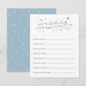 Wenst om Baby Star Baby shower Game Card Blue (Voorkant / Achterkant)