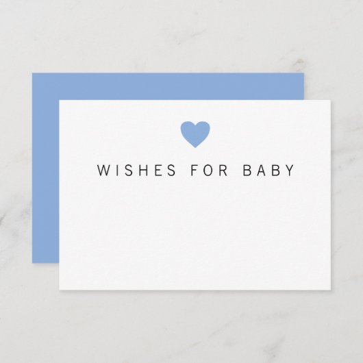 Wenst om een babyblauwe kaart voor jonge Heart Boy (Voorkant / Achterkant)