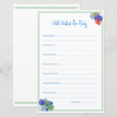 Wenst weldadige Baby shower activiteit (Voorkant / Achterkant)